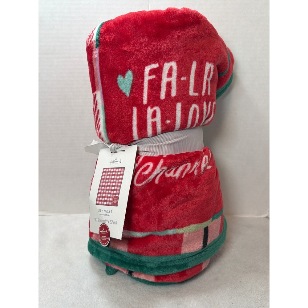 NEW Fa La La Love My Hallmark Channel 50x60 Plaid Blanket Throw Christmas '23